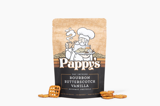 Pappy's Bourbon Butterscotch Vanilla Pretzels 50mg THC