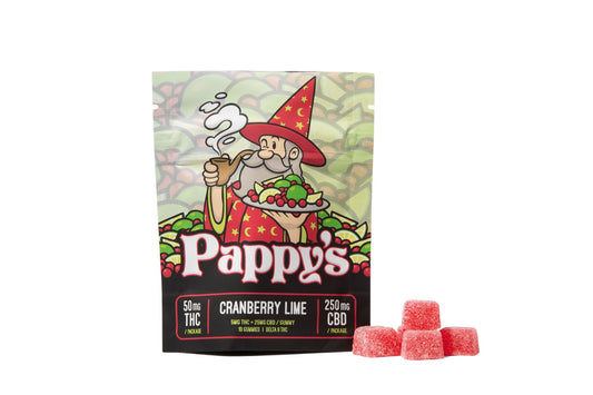 Pappy's Cranberry Lime Gummies 50mg THC + 250mg CBD