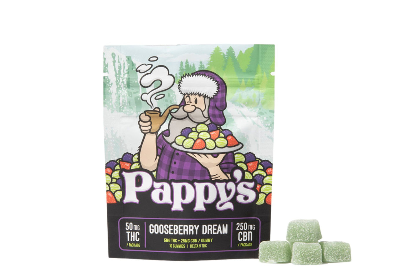 Pappy's Gooseberry Dream Gummies 50mg THC + 250mg CBN