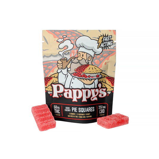 Sour Cherry Pie Squares Gummies 100mg THC + 500mg CBD