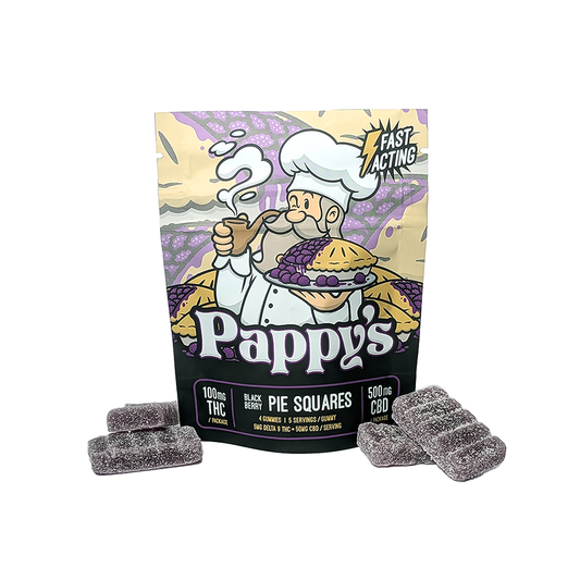 Black Berry Pie Squares Gummies 100mg THC + 500mg CBD